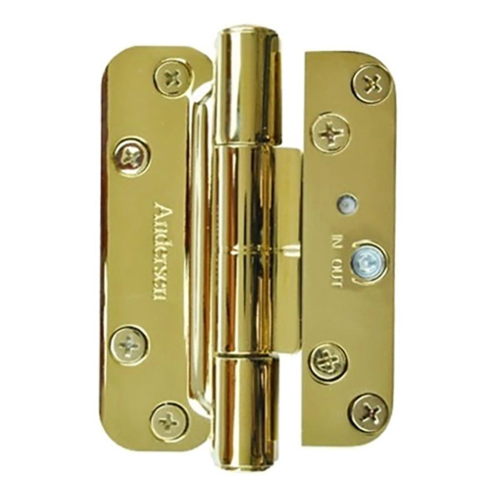 Andersen Single Hinge, Left Hand (2005-Present) - Bright Brass