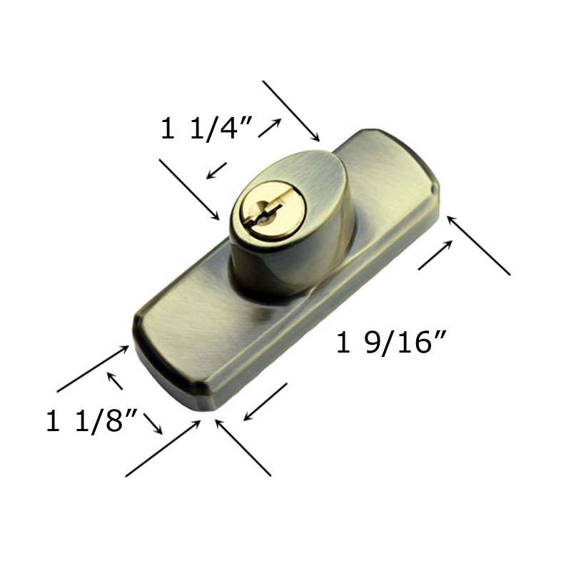 Andersen Gliding Door Keyed Lock - Antique Brass