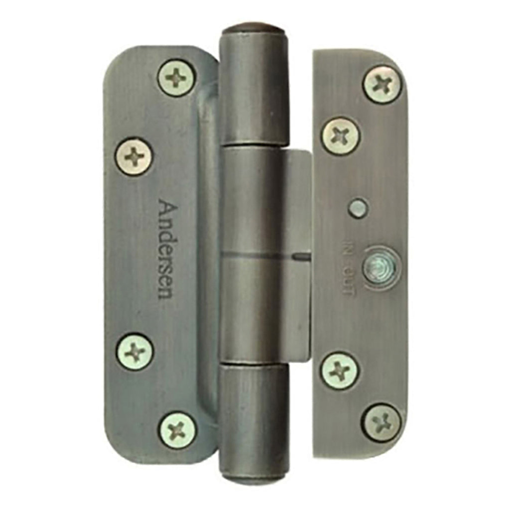 Andersen Single Hinge, Left Hand (2005-Present) - Distressed Nickel