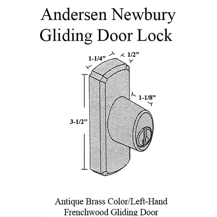 Andersen Window-Frenchwood Gliding Door Hardware, LH Newbury
