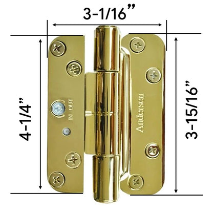 Andersen Single Hinge, Left Hand (2005-Present) - Bright Brass