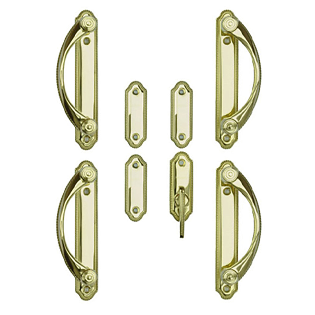 Andersen Whitmore 4-Panel Gliding Door Interior/Exterior Trim Hardware Set - Bright Brass