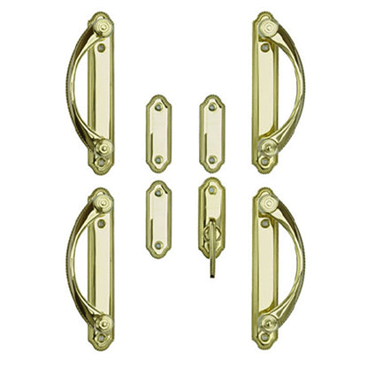 Andersen Whitmore 4-Panel Gliding Door Interior/Exterior Trim Hardware Set - Bright Brass