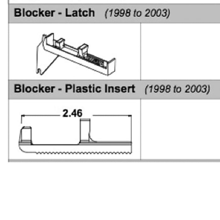 Andersen Blocker Latch, Metal OUTSWING Doors 1998-2003