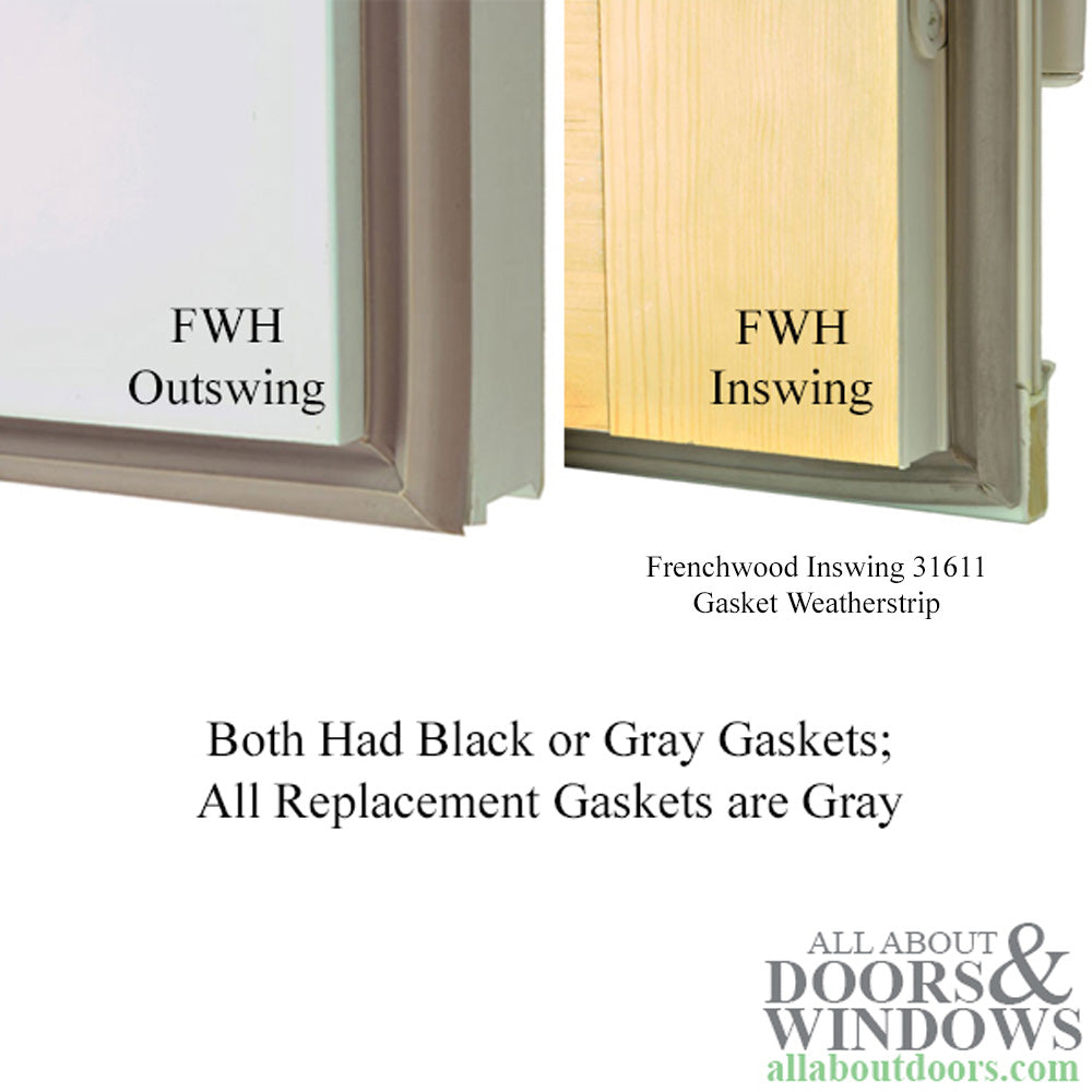 Andersen Frenchwood Inswing Gasket Weatherstrip, Size 31611 - Gray