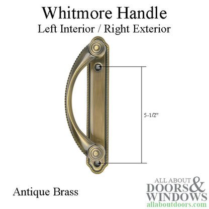 Andersen Whitmore Gliding Door Handle - Left Interior/Right Exterior - Antique Brass