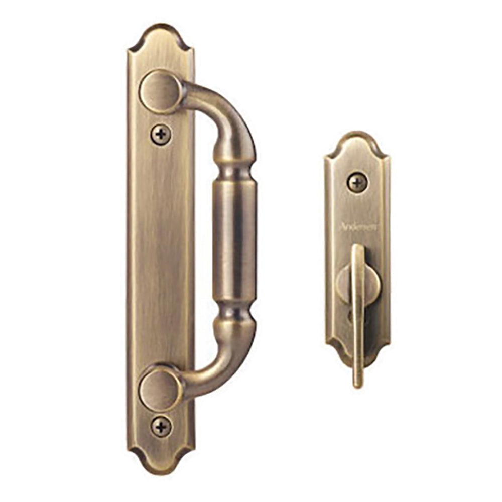 Andersen Frenchwood Gliding Door Trim Covington, 2 Panel Interior & Exterior - Antique Brass