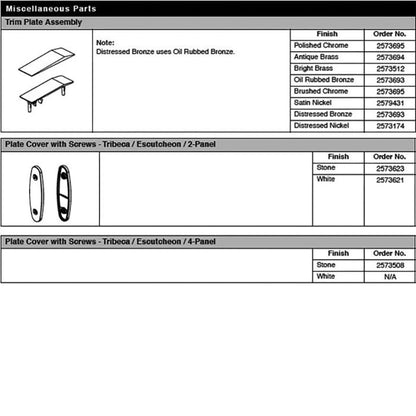 Andersen Window - Frenchwood Gliding Door - Trim Plate Assem