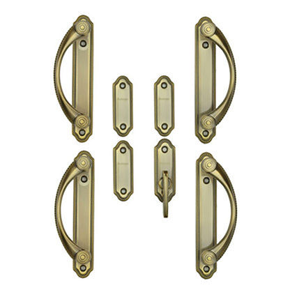 Andersen Whitmore 4-Panel Gliding Door Interior/Exterior Hardware Set - Antique Brass