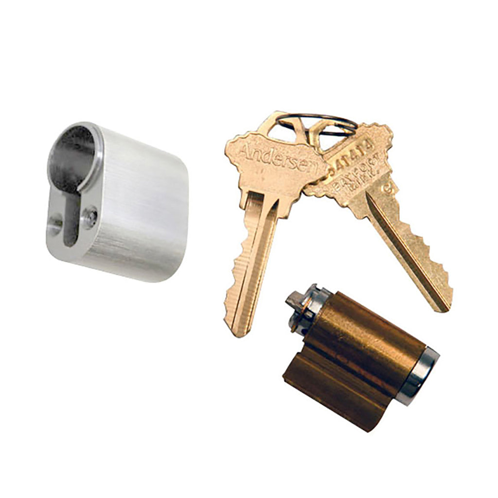 Andersen Keyed Cylinder with Housing - Polished Chrome