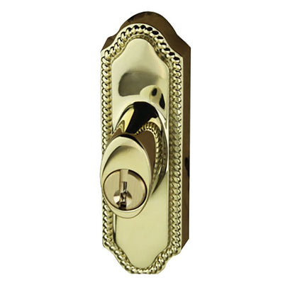 Andersen Gliding Door Keyed Lock - Left-Handed - Bright Brass Finish (1994 - Present)