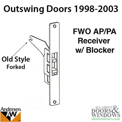 Andersen IR Latch bolt receiver w/ blocker - Out Swing Door