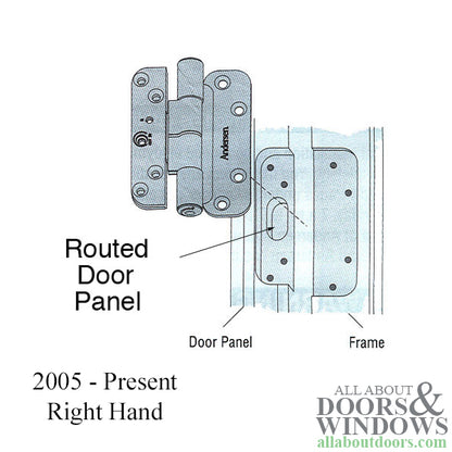 Andersen 3 Hinge Kit, Left Hand (2005-Present) - Bright Brass