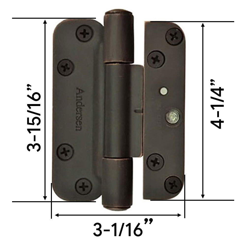 Andersen Single Hinge, Left Hand (2005-Present) - Distressed Bronze