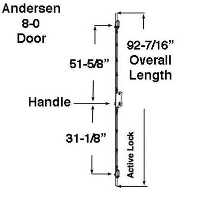Andersen Multipoint Lock, FWH80 Active Door - Stainless Stee