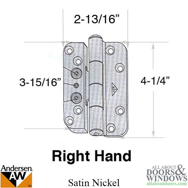 Discontinued - Andersen 1992-2005 Hinge, Right Hand - Brush