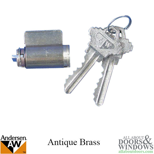 Lock Cylinder, Andersen Frenchwood Hinged - Antique Brass