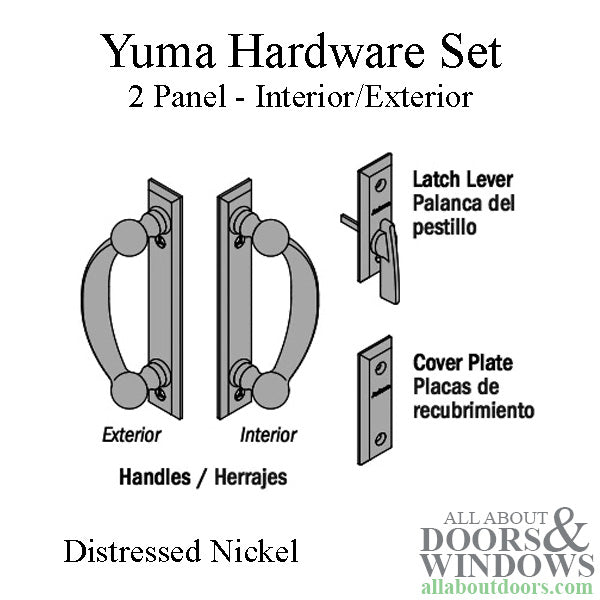 Andersen Yuma 2-Panel Gliding Door Interior/Exterior Trim Hardware Set - Distressed Bronze
