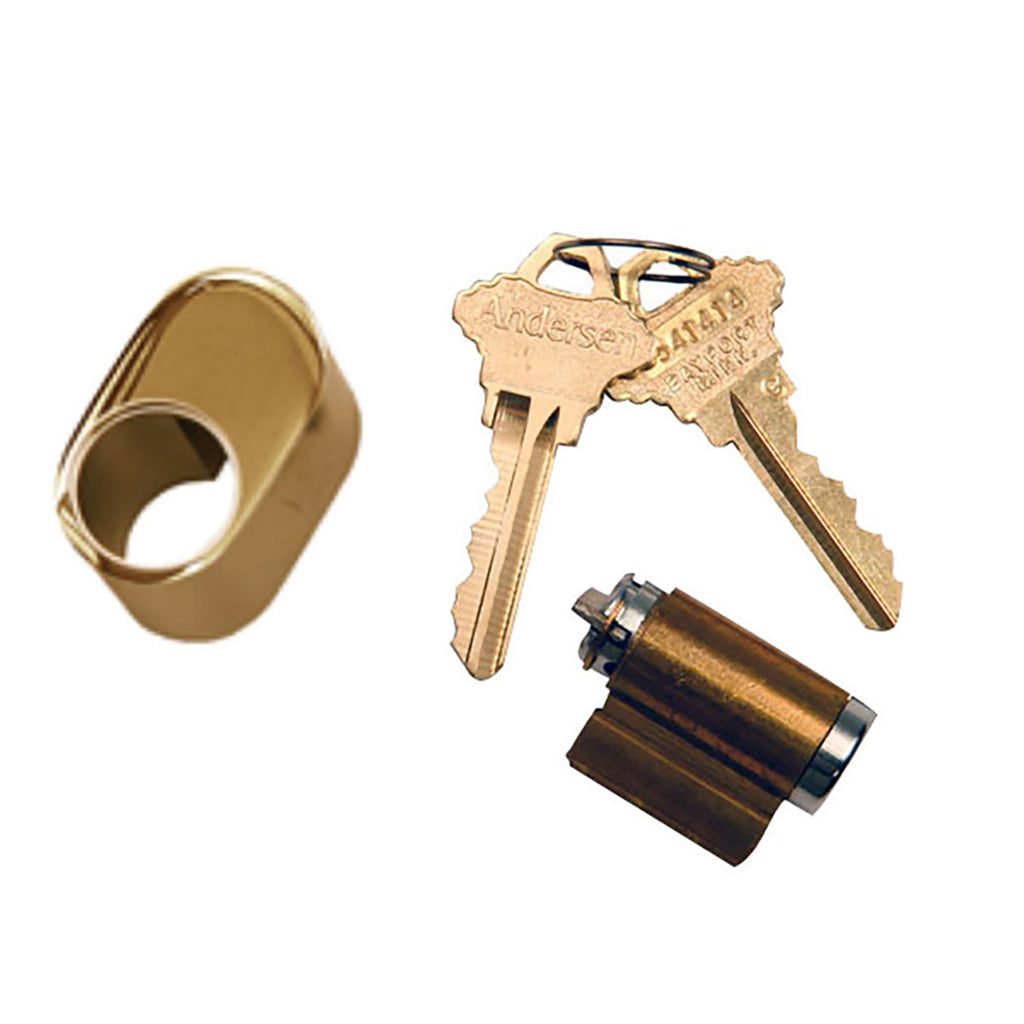 Andersen Keyed Lock Cylinder with Housing FWH - HP Brass