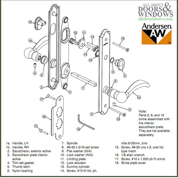 Andersen 5-3/4 Extra Long Spindle, Frenchwood Hinged Door