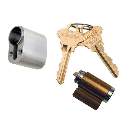 Andersen Keyed Cylinder with Housing - Brushed Chrome