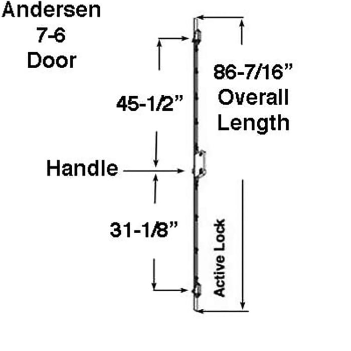 Andersen Multipoint Lock, FWH76 Active Door - Stainless Stee