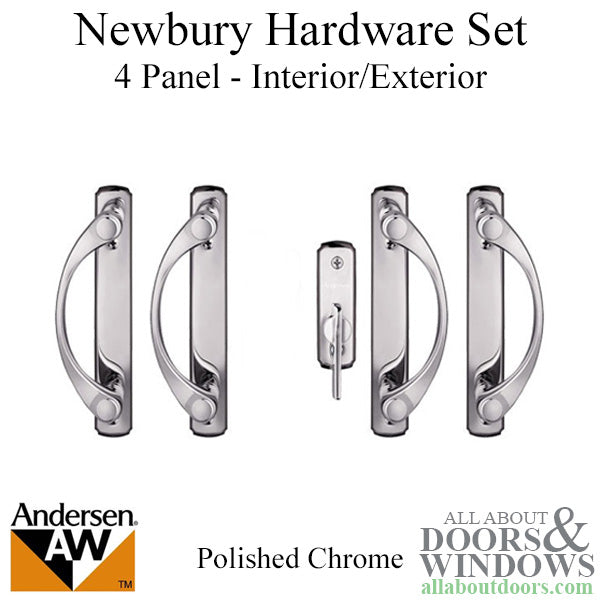 Andersen Newbury 4 Panel Gliding Door Hardware Set - Polished Chrome