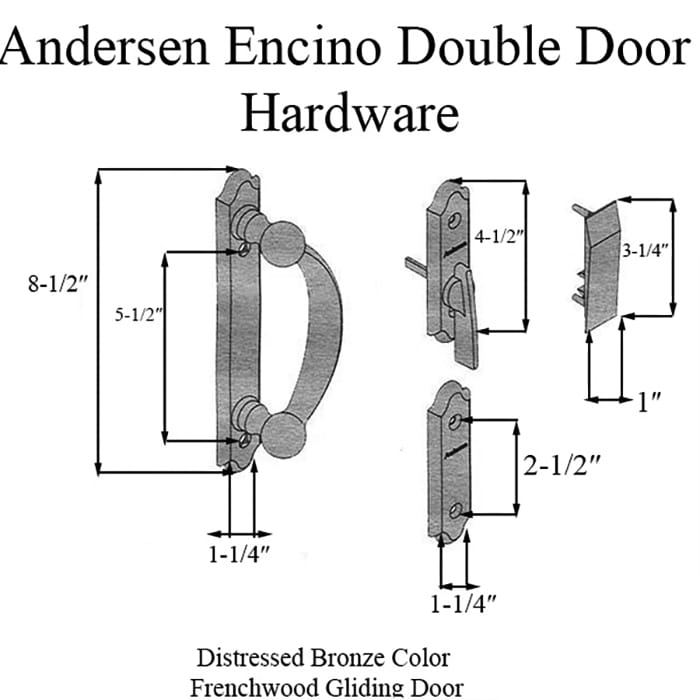 Andersen Frenchwood Gliding Door Trim Encino, 4 Panel Interior & Exterior - Distressed Bronze