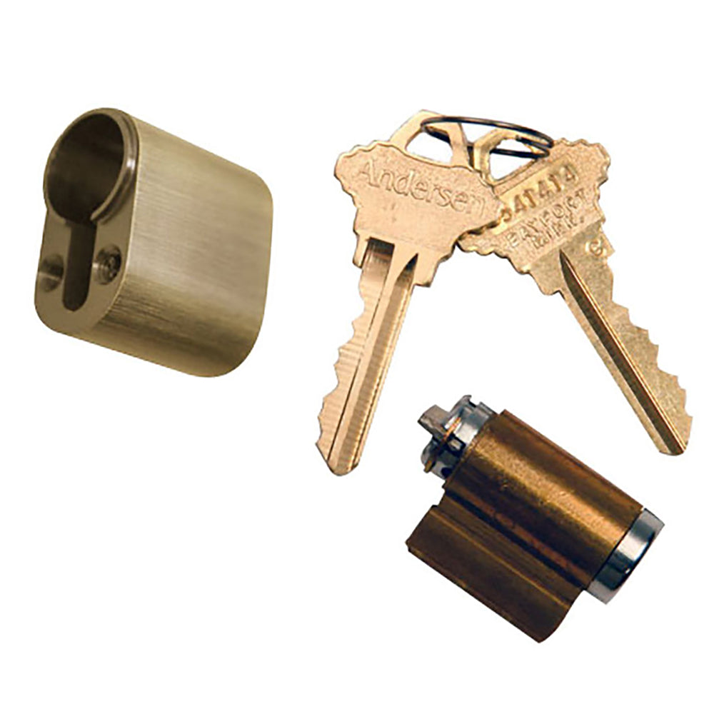 Andersen Keyed Cylinder with Housing - Antique Brass