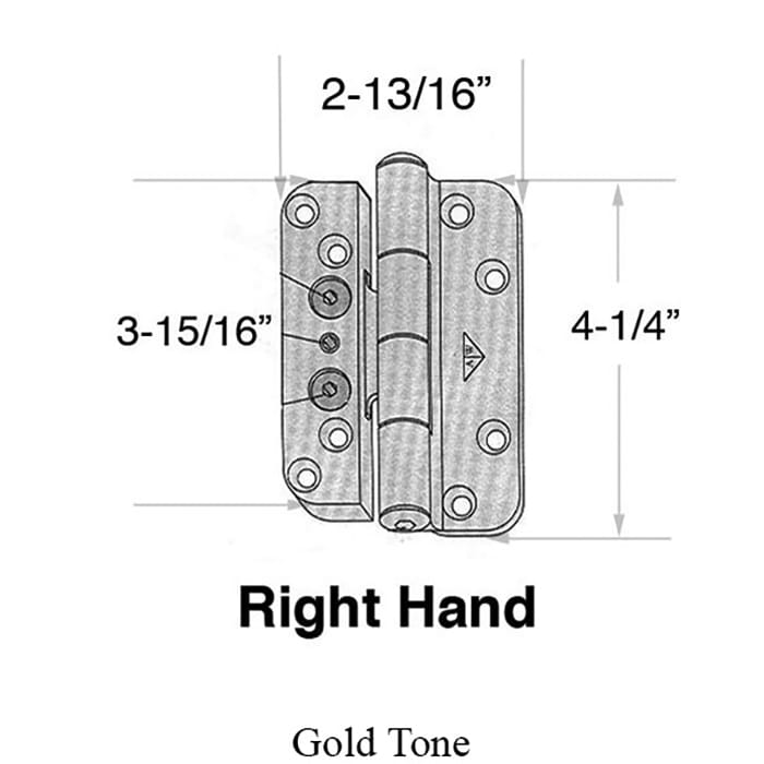 Discontinued - Andersen 1992-2005 Frenchwood door Hinge, Right Hand - Goldtone