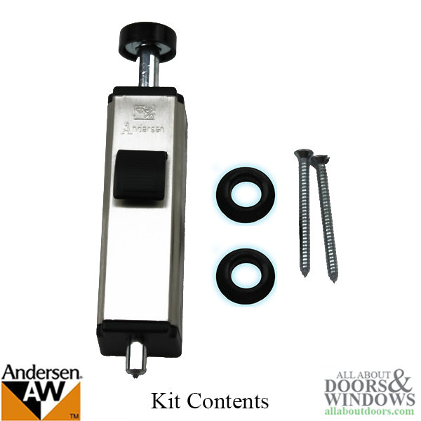 Andersen Auxiliary Foot Bolt Lock for Frenchwood Gliding Door - Brushed/Satin Nickel