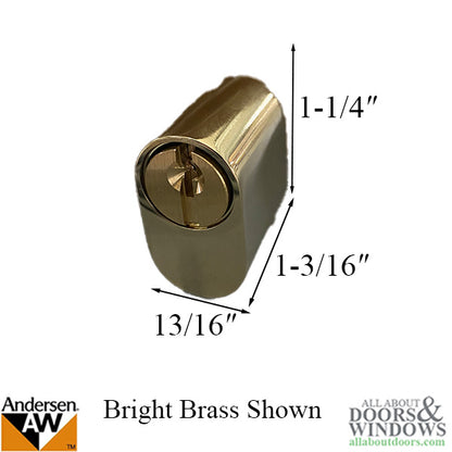 Andersen Keyed Lock Cylinder with Housing FWH - HP Brass