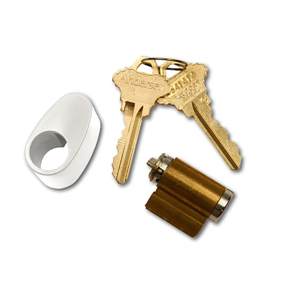 Andersen Keyed Cylinder with Housing - White