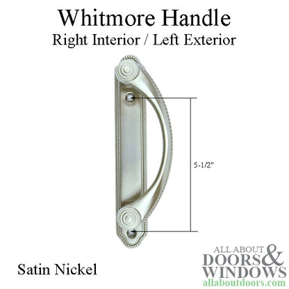 Andersen Whitmore Gliding Door Handle - Right Interior/Left Exterior - Satin Nickel