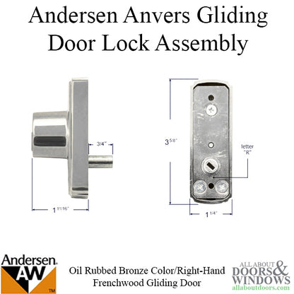Andersen Frenchwood Gliding Door - Keyed Lock, Anvers - Right Hand - Oil Rubbed Bronze