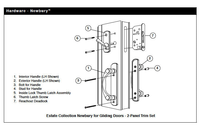 Keyed Lock Assembly, Andersen Tribeca Gliding Door, LH - White