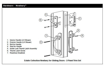 Keyed Lock Assembly, Andersen Tribeca Gliding Door, LH - White
