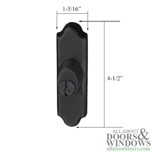Andersen Gliding Door Keyed Lock, Covington - RH, Oil-Rubbed Bronze