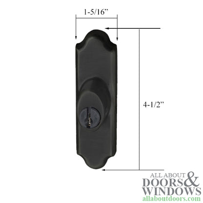 Andersen Gliding Door Keyed Lock, Covington - RH, Oil-Rubbed Bronze