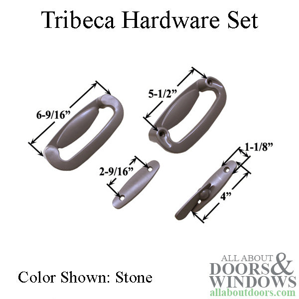 Andersen 4 Panel Gliding Door Tribeca Interior/Exterior Hardware Set - Stone