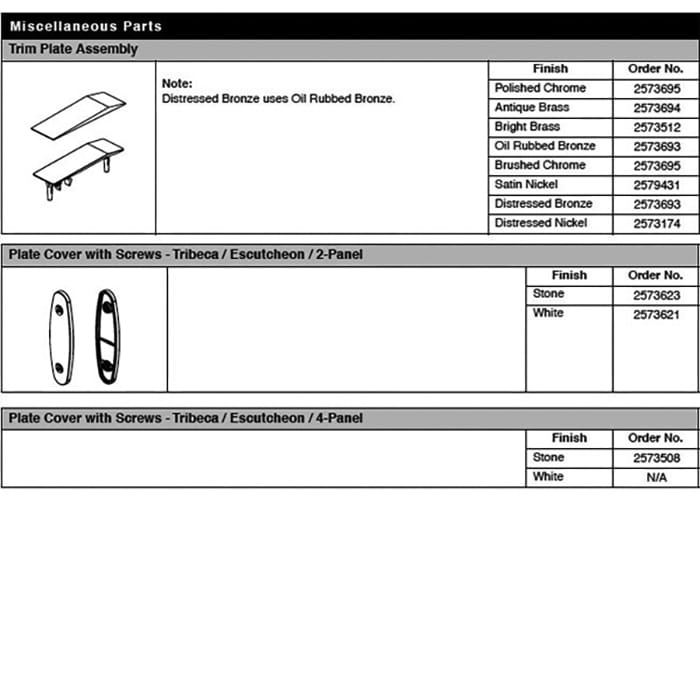 Andersen Window - Frenchwood Gliding Door - Trim Plate Assem