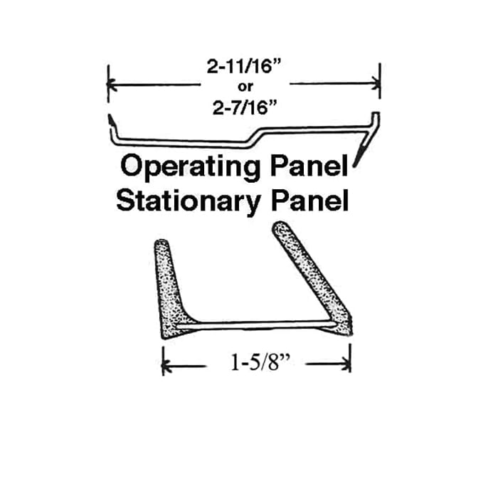 Andersen Stationary Meeting Stile Weatherstrip, 2 Panel PS510 - White
