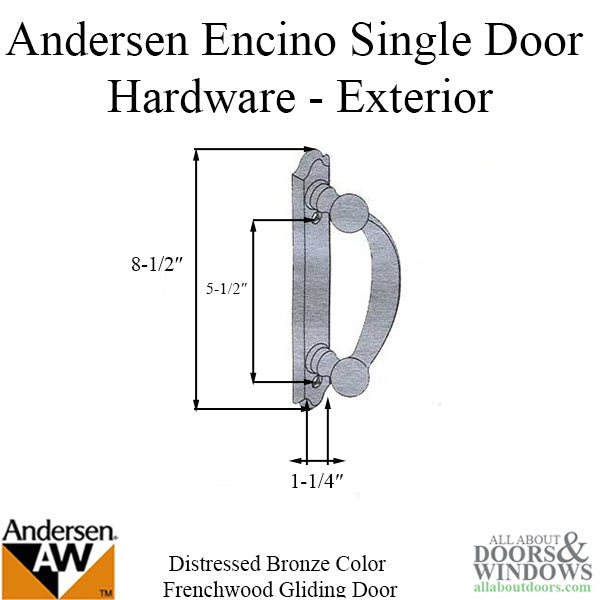 Andersen Frenchwood Gliding Door Trim Hardware, Encino, 2 Pa
