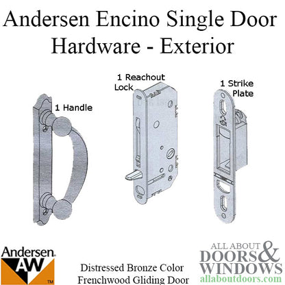 Andersen Frenchwood Gliding Door Trim Hardware, Encino, 2 Pa
