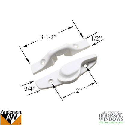 Sash Lock Kit, Andersen Sash Latch, Keeper, and Screws - Whi