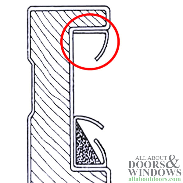 Andersen Inside Operating Side Jamb Weatherstrip, Perma-Shield Gliding Door - White