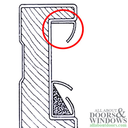 Andersen Inside Operating Side Jamb Weatherstrip, Perma-Shield Gliding Door - White