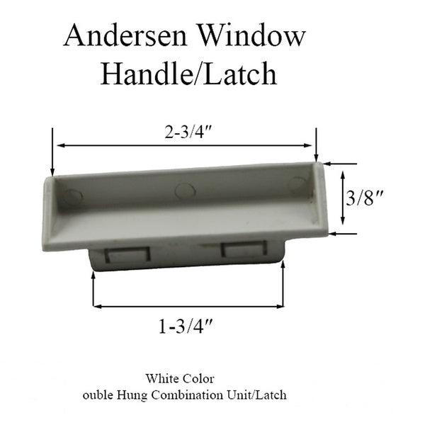 Andersen Tilt-Wash (DC) and (TW) Windows - Handle - Double Hung Combination Unit/Latch - White