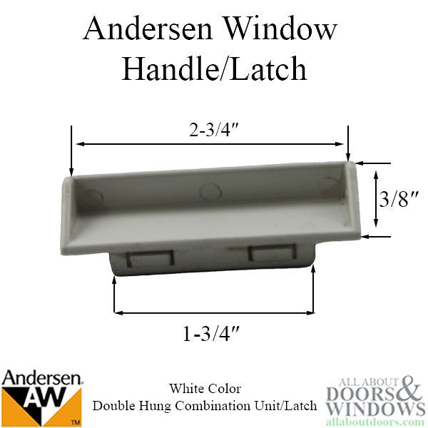 Andersen Tilt-Wash (DC) and (TW) Windows - Handle - Double Hung Combination Unit/Latch - White