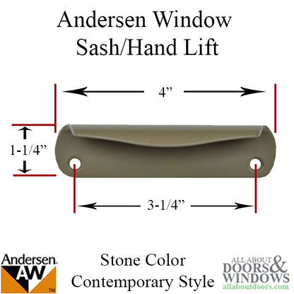 Andersen Contemporary Hand Lift, Tilt-Wash, Tilt-Wash 2, and Woodwright Double Hung - Stone